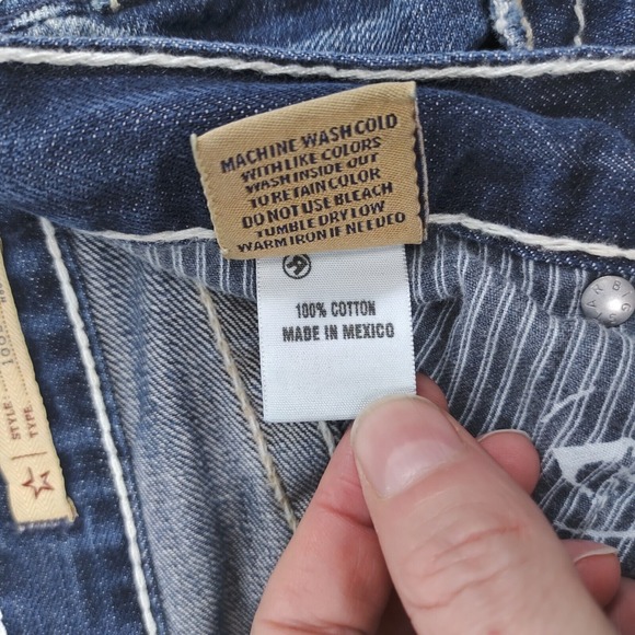 Big Star Voyager Loose Jeans 36x30 Blue Loose Distressed Baggy Grunge Y2K - Picture 10 of 16